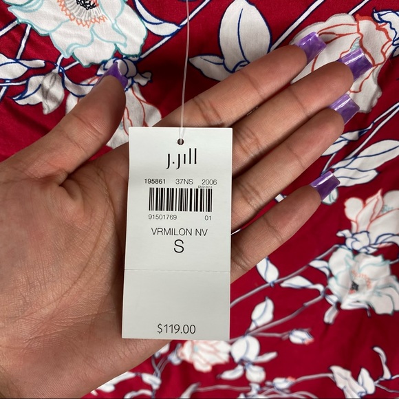 J. JILL | Red and White Floral Maxi Dress - Picture 7 of 10